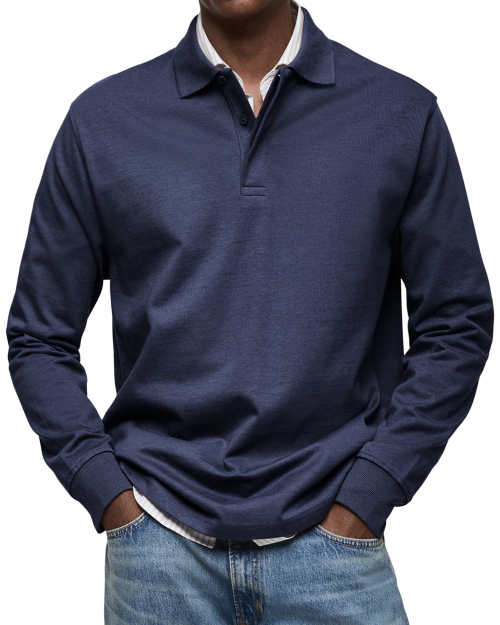 Jasper | Men's Long-Sleeve Polo Shirt with Button Collar