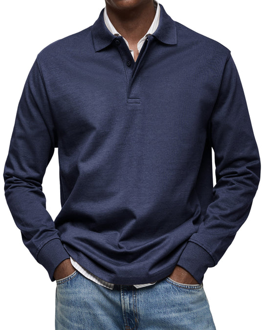 Jasper | Men's Long-Sleeve Polo Shirt with Button Collar