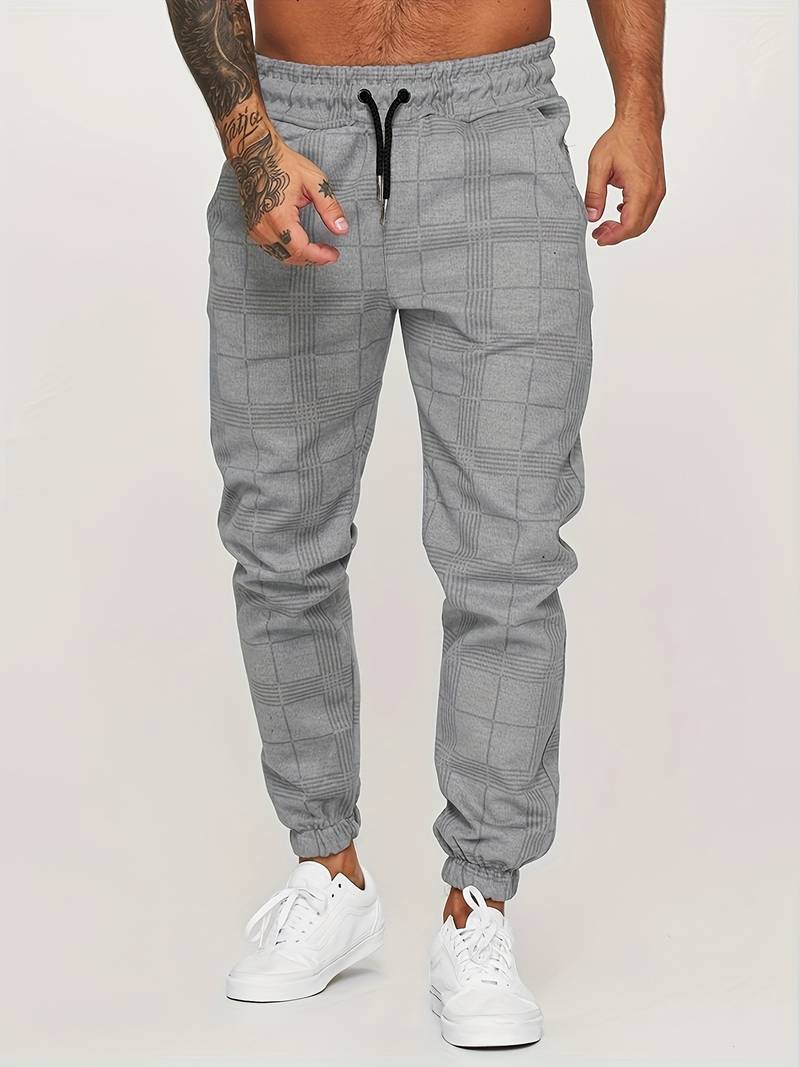 Williams Men’s Checked Jogger Pants – Slim Fit Trousers