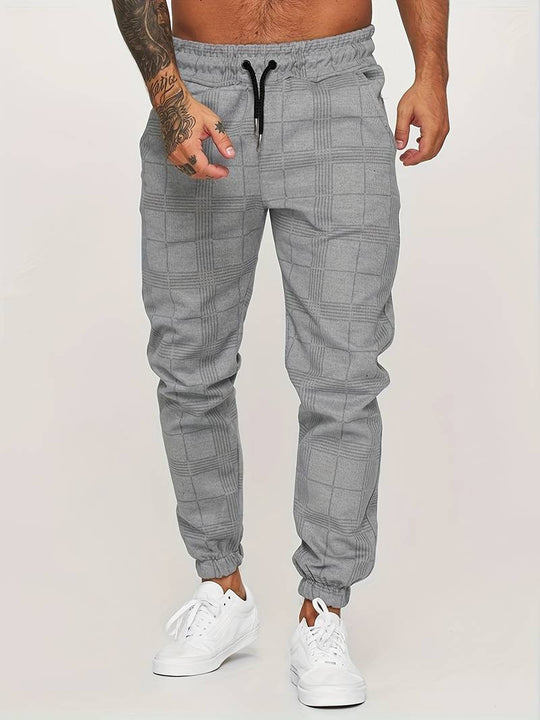 Williams Men’s Checked Jogger Pants – Slim Fit Trousers