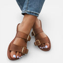 Women’s Double Buckle Flat Sandals Lightweight