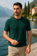 Nathan Men’s Knitted T-Shirt – Short Sleeve Cotton Blend Summer Top