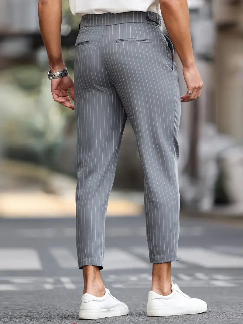 Lorenzo | Slim Fit Pinstripe Trousers