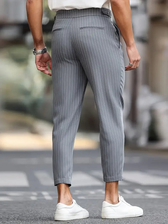 Lorenzo | Slim Fit Pinstripe Trousers
