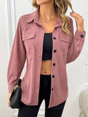Claudine – Women’s corduroy button up shirt jacket
