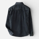 Herenoverhemd met knopen Ribfluweel Klassiek Lange Mouw