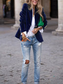 Odessa | Velvet Blazer with Button Detail