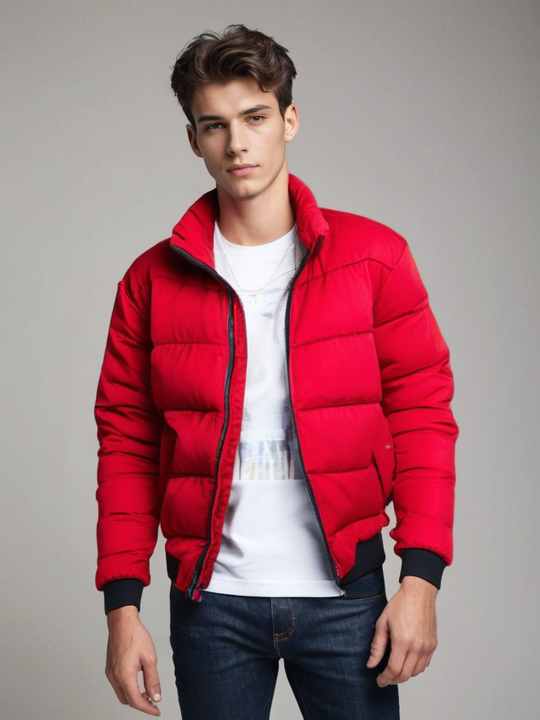 Jones Men’s Jacket – Puffer Zip-Up Winter Coat