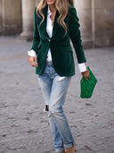 Odessa | Velvet Blazer with Button Detail