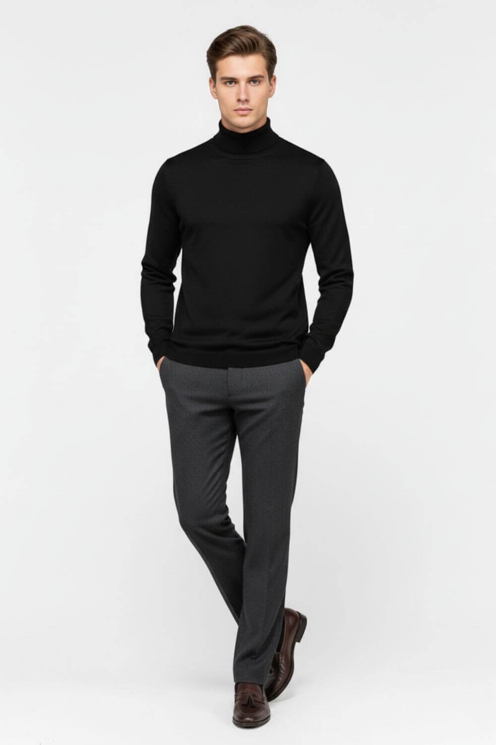 Barclay & Bloom | Herren Rollkragenpullover – Feiner Strick Wollmischung Pullover