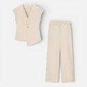 Women’s 2 Piece Pants Suit Sleeveless Top Smart Casual Tailored