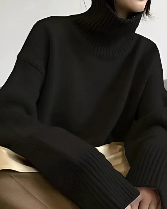 Aria Women’s Cashmere Sweater – Long Sleeve High Neck Pullover
