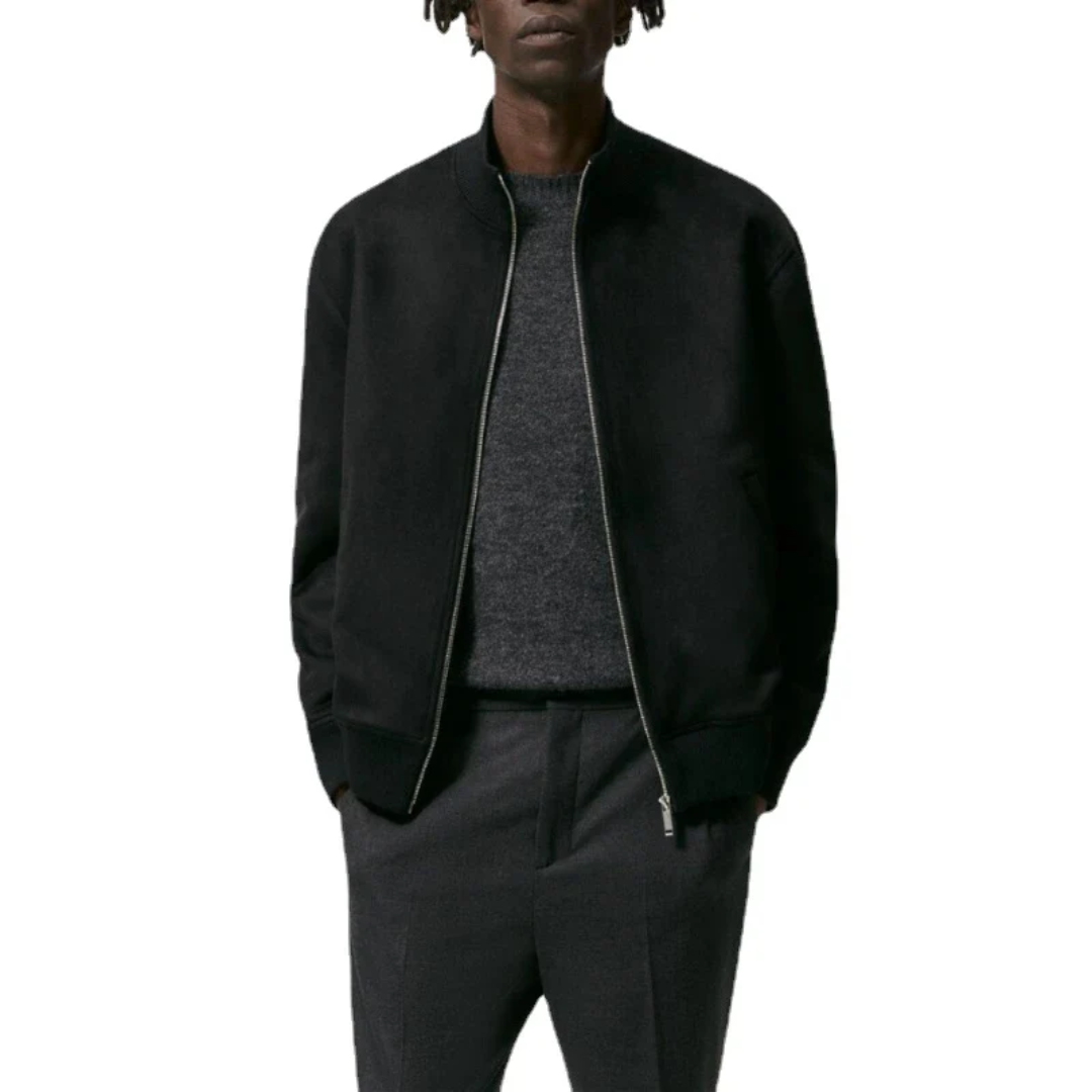 Adrian Men’s Bomber Jacket – Suede Look Zip-Up