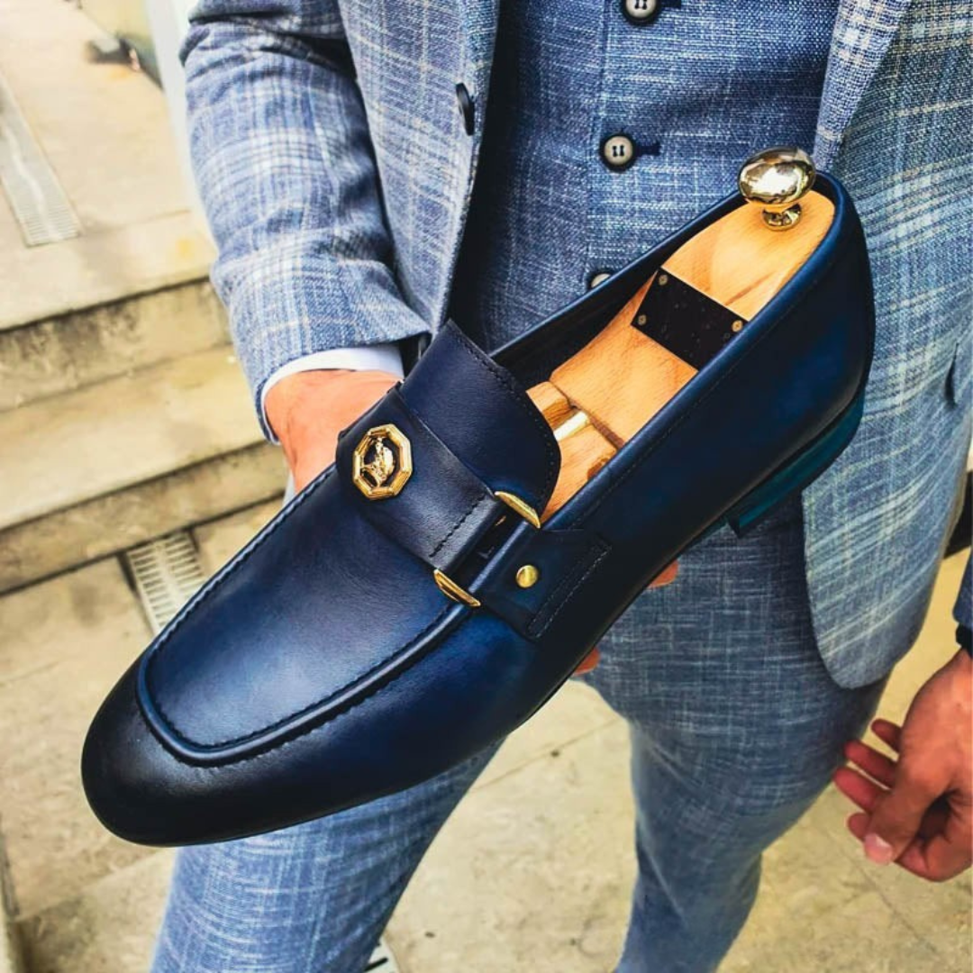Matteo | Men's Leather Loafers with Buckle Detail