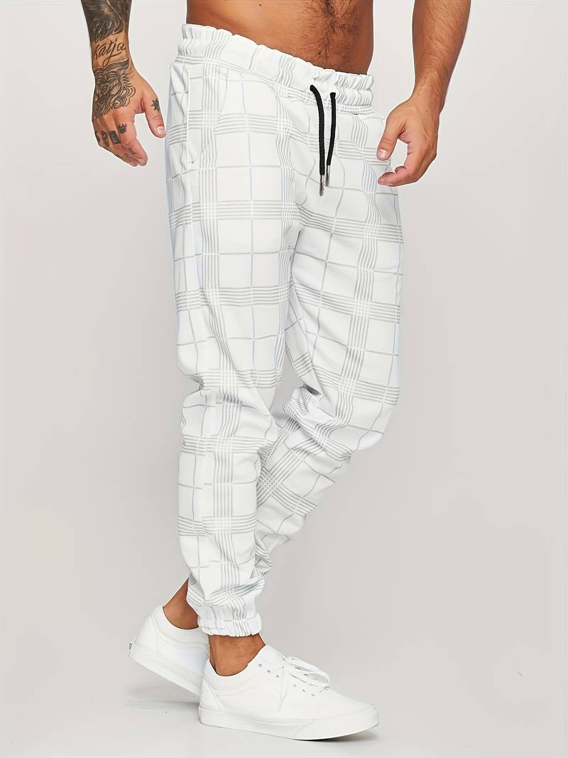Williams Men’s Checked Jogger Pants – Slim Fit Trousers