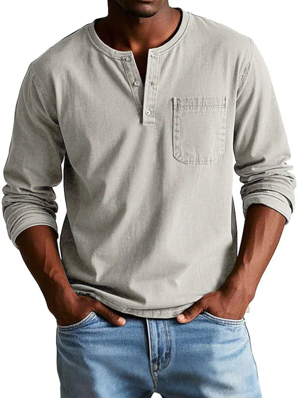 Elias | Men's Long-Sleeve Classic Henley Shirt