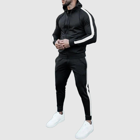 Hans Men’s Tracksuit – Zip Hoodie and Jogger Set with Side Stripes