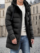 Jeffrey Herren Steppjacke – Langer Wintermantel mit Kapuze