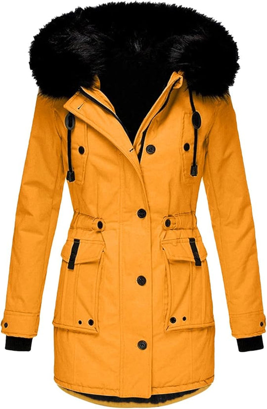 Barclay & Bloom | Women’s Winter Parka Coat – Hooded Jacket with Faux Fur Trim and Zip Closure