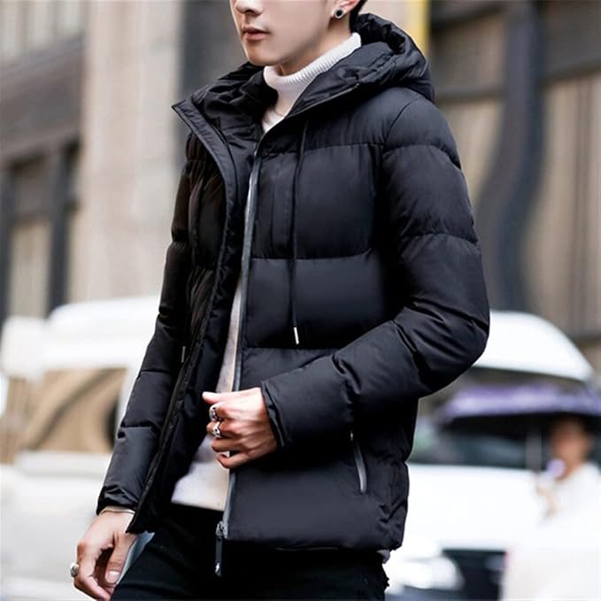 Barclay & Bloom | Men’s Puffer Jacket – Hooded Winter Coat with Zip Pockets and Warm Padding