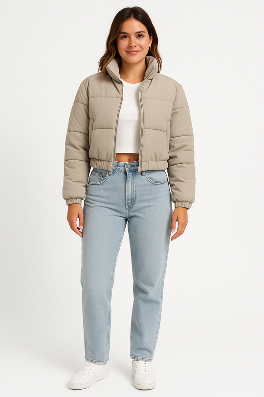 Talia - Dames Cropped Pufferjas
