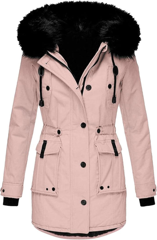 Barclay & Bloom | Women’s Winter Parka Coat – Hooded Jacket with Faux Fur Trim and Zip Closure