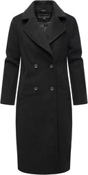 Barclay & Bloom | Women’s Winter Coat – Long Double-Breasted Wool Blend Overcoat