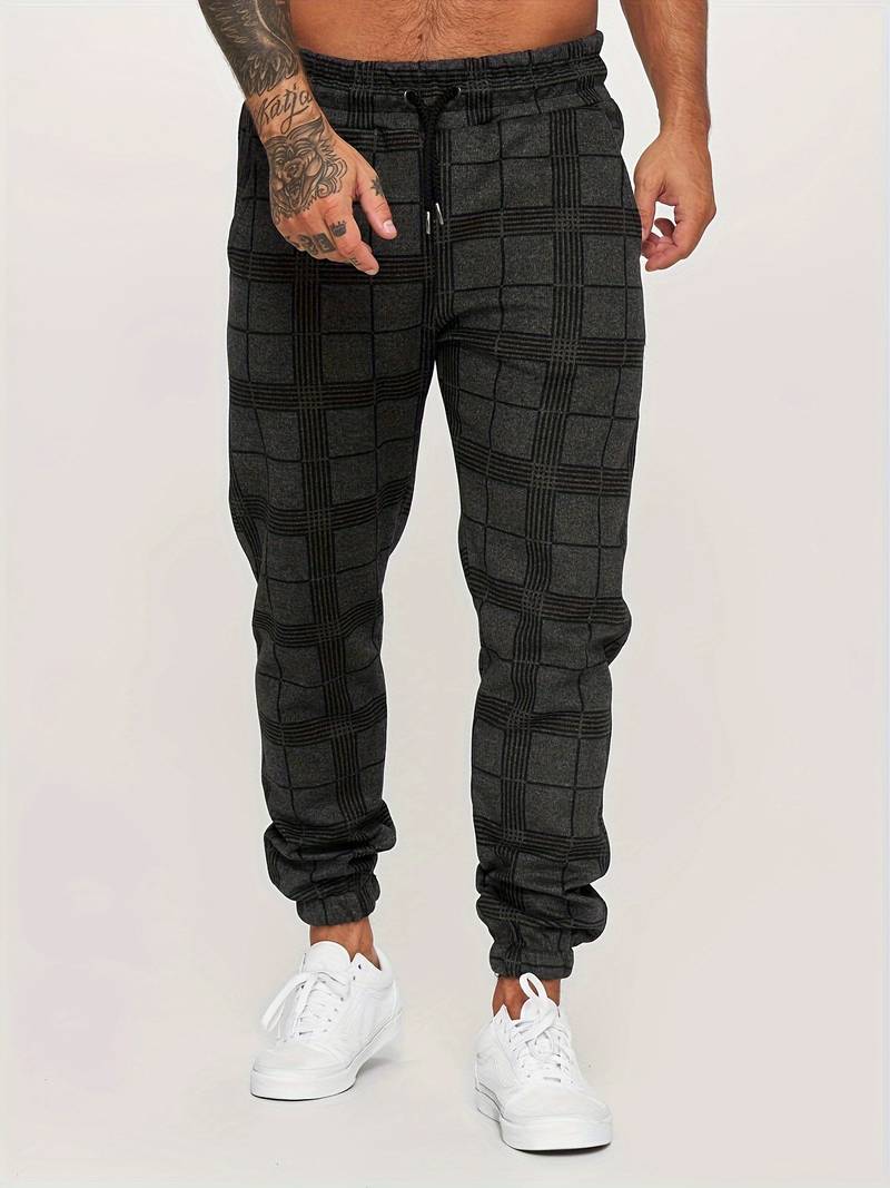 Williams Men’s Checked Jogger Pants – Slim Fit Trousers