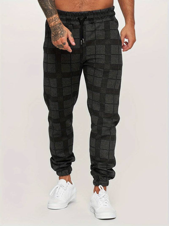 Williams Men’s Checked Jogger Pants – Slim Fit Trousers