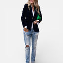 Odessa | Velvet Blazer with Button Detail