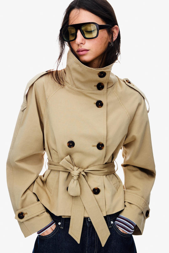 Barclay & Bloom | Women’s Trench Coat – Short Belted Double-Breasted Jacket