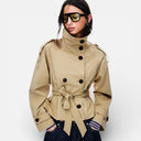 Barclay & Bloom | Women’s Trench Coat – Short Belted Double-Breasted Jacket