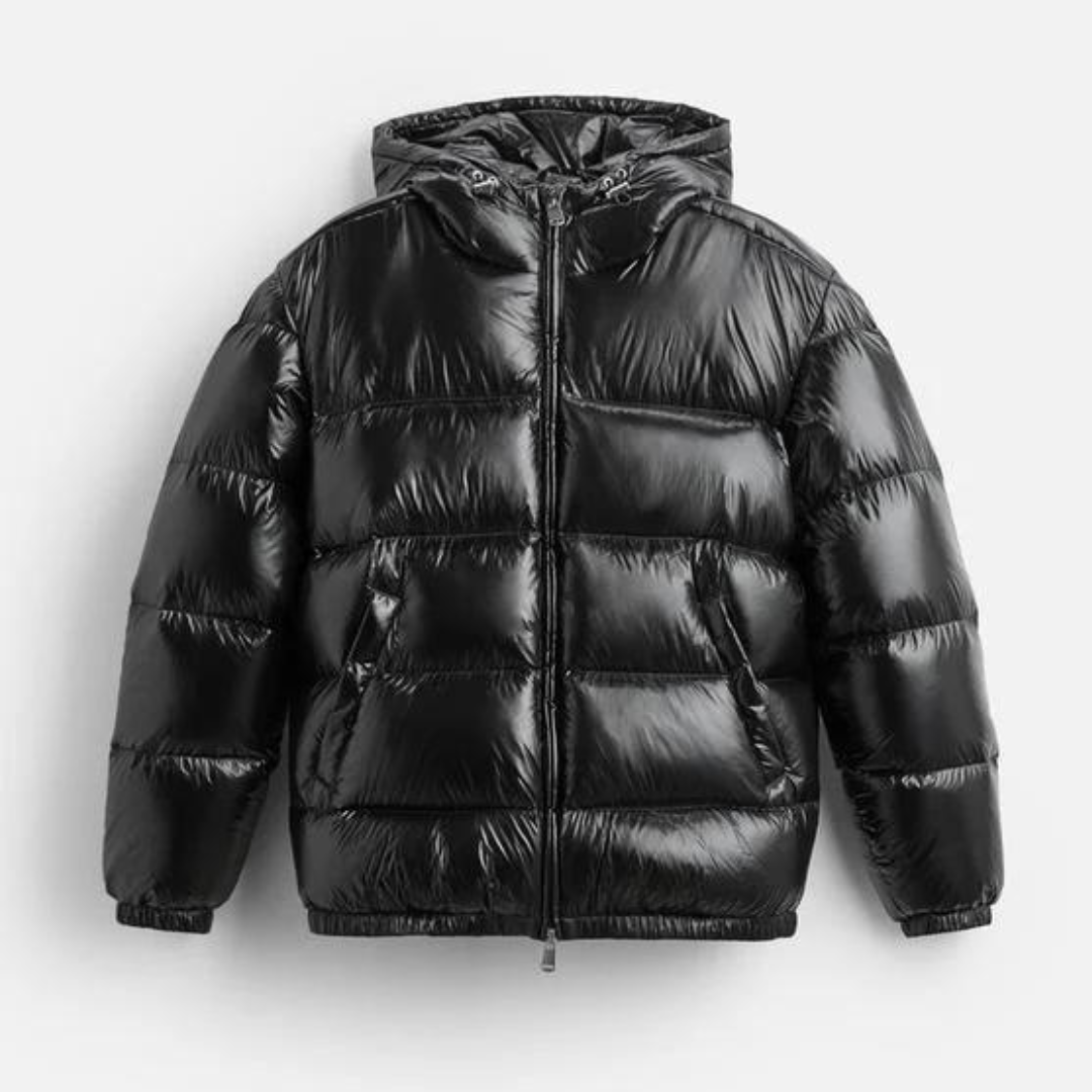 Dale – Men’s hooded puffer jacket with zipper closure