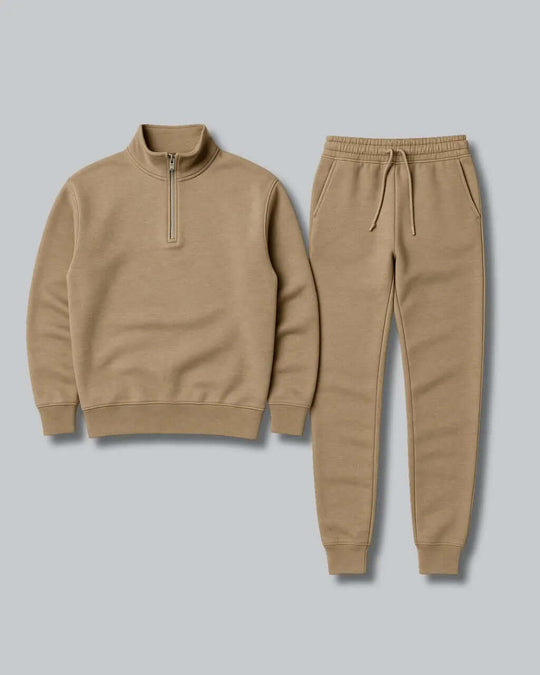 Simon Men’s Tracksuit – Quarter Zip Sweatshirt and Jogger Pants Set