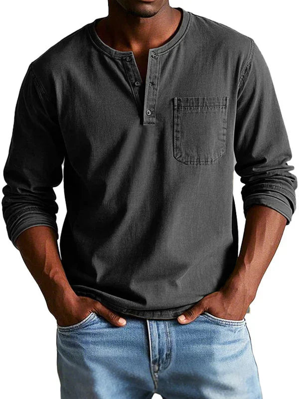 Elias | Men's Long-Sleeve Classic Henley Shirt