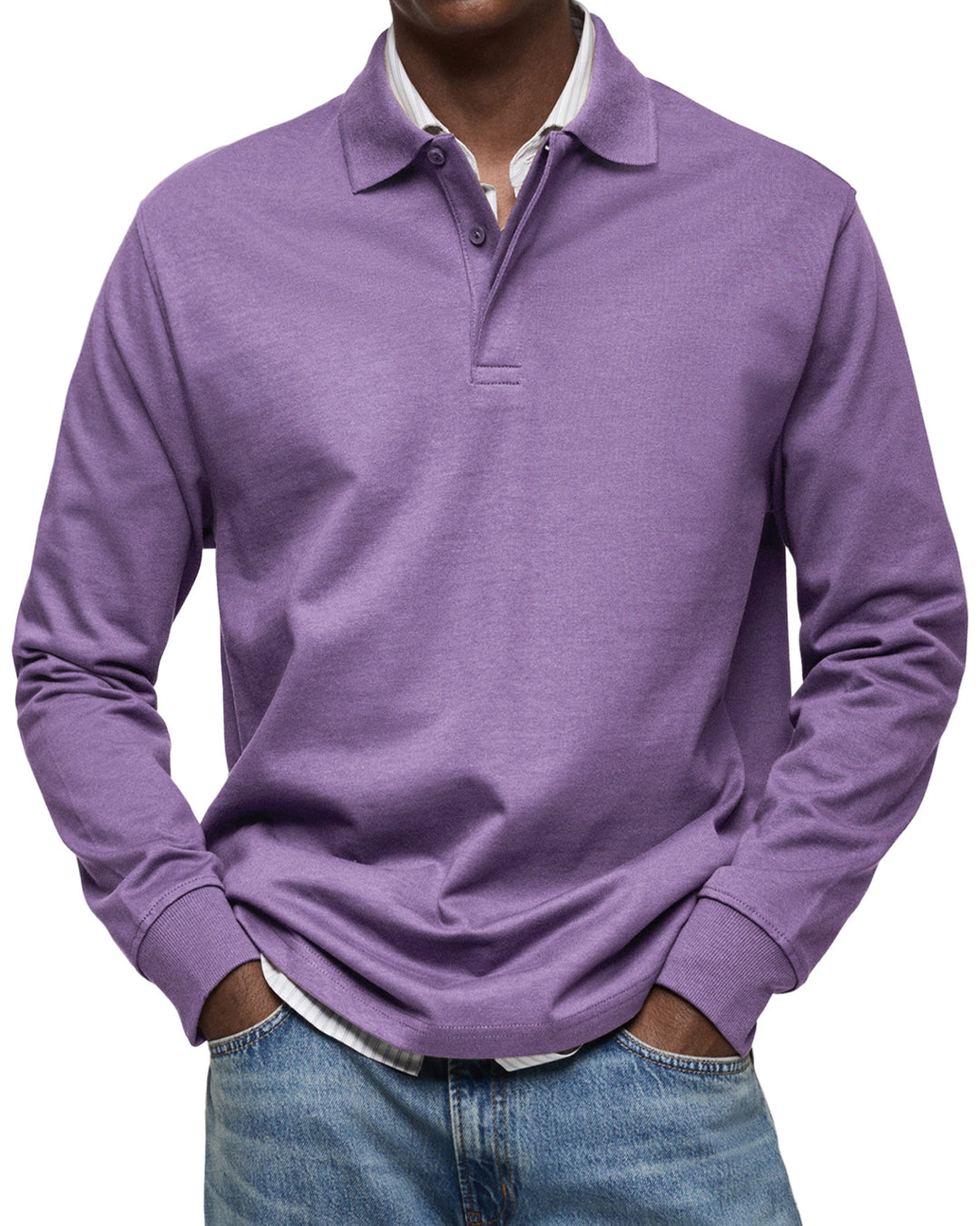 Jasper | Men's Long-Sleeve Polo Shirt with Button Collar