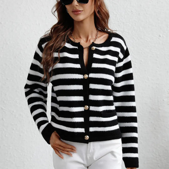Camille – Women’s striped button cardigan