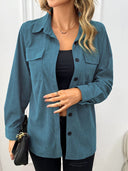 Claudine – Women’s corduroy button up shirt jacket