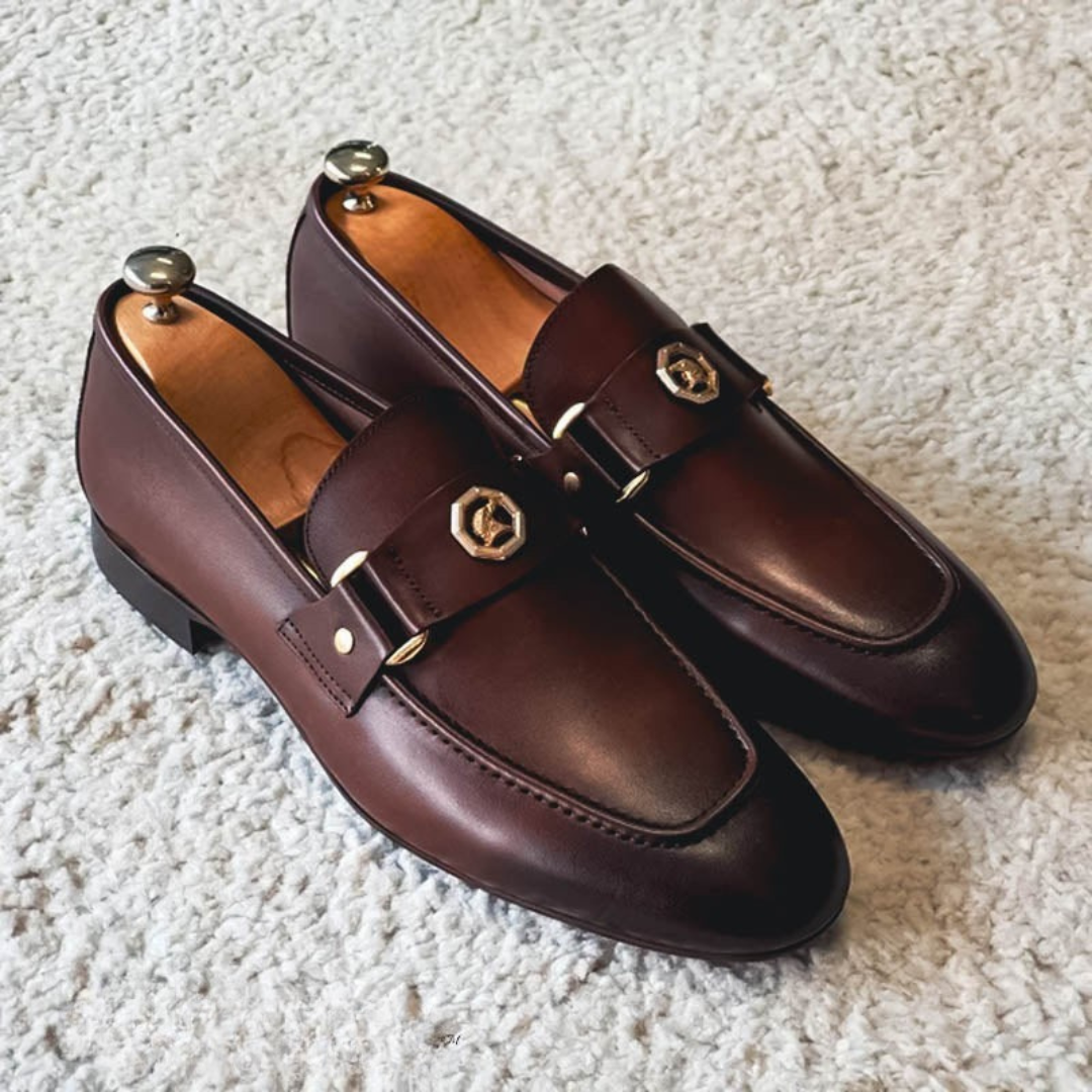 Matteo | Men's Leather Loafers with Buckle Detail