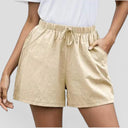 Women’s Linen Cotton Blend Shorts Lightweight Casual Loose Fit Summer
