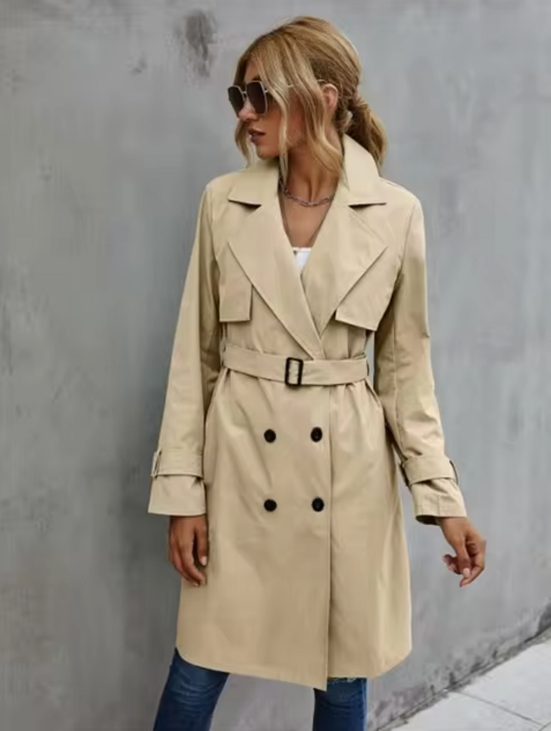 Leona | Women's Double-Breasted Trench Coat