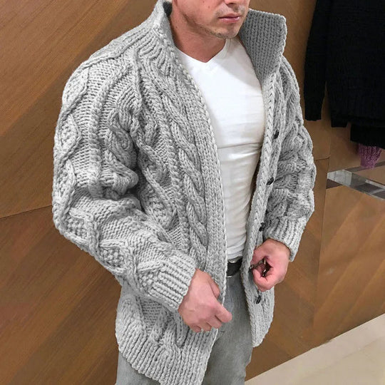 Miles Men’s Cardigan – Chunky Knit Button-Up Sweater