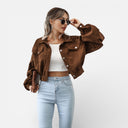 Women’s Corduroy Shirt Jacket – Cropped Fit, Premium Comfort