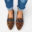 Dames zachte suède instappers met gedempte ondersteuning en middelhoog hakje