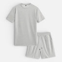 Men’s Summer Waffle Knit Set Lightweight T-Shirt and Shorts Outfit
