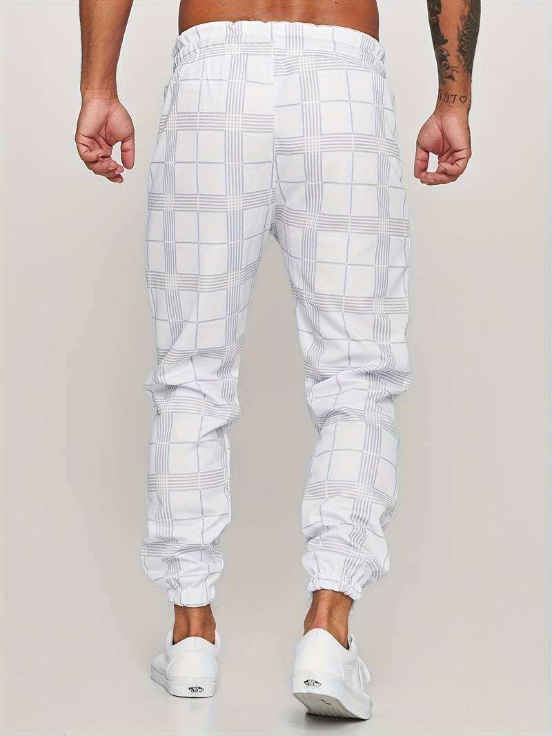 Williams Men’s Checked Jogger Pants – Slim Fit Trousers