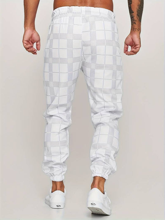 Williams Men’s Checked Jogger Pants – Slim Fit Trousers