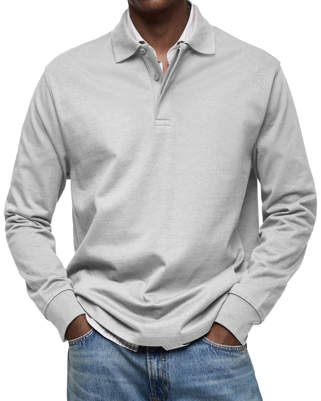 Jasper | Men's Long-Sleeve Polo Shirt with Button Collar