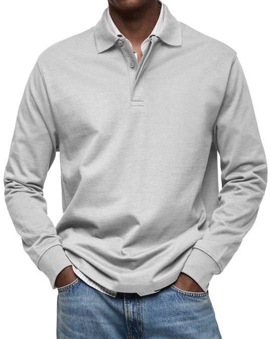 Jasper | Men's Long-Sleeve Polo Shirt with Button Collar