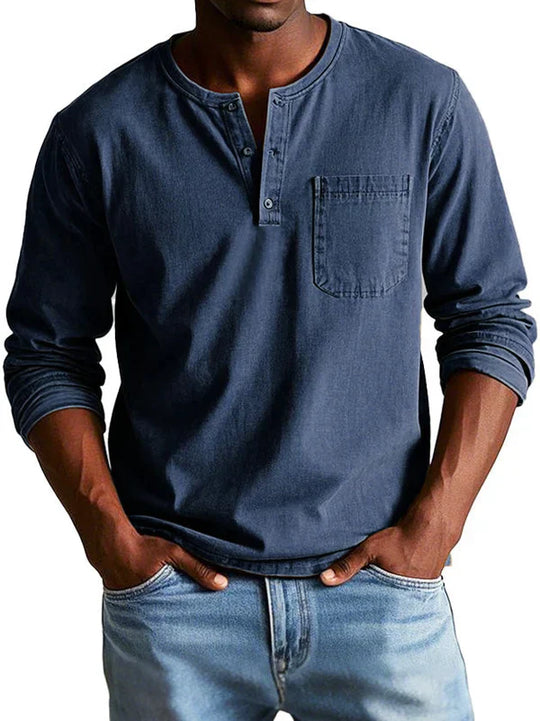 Elias | Men's Long-Sleeve Classic Henley Shirt